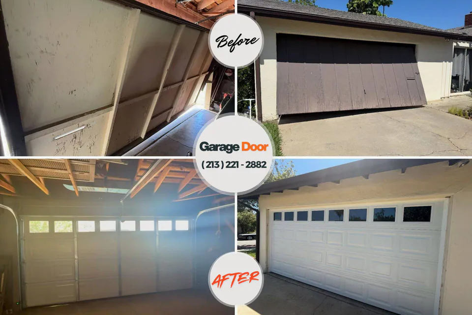 Before and after: garage door repair New Smyrna Beach, FL